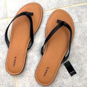 Torrid faux-leather lace-strap sandals size 11WW
